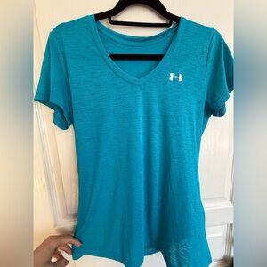 Under Armour Women's V‑Neck Short Sleeve Tee — Teal